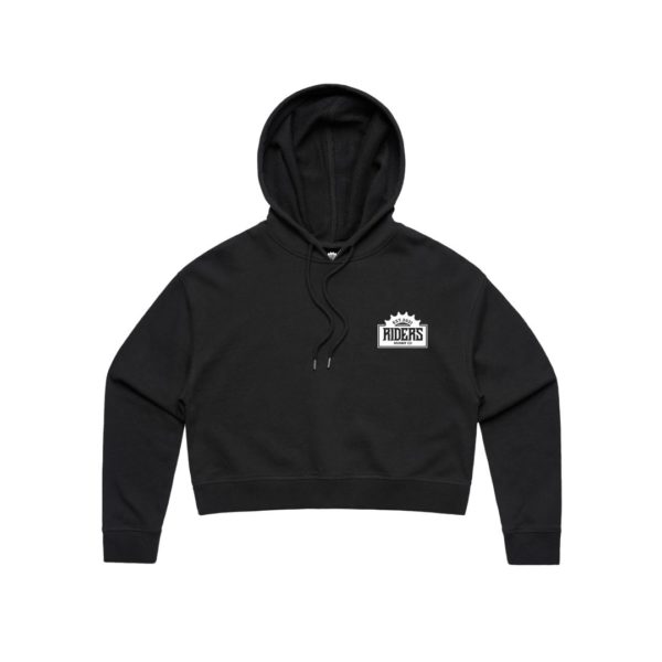 Womens O.G Logo Crop Hoodie. (BLACK) - Image 2